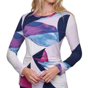 DKNY Printed Side-Twist Top L